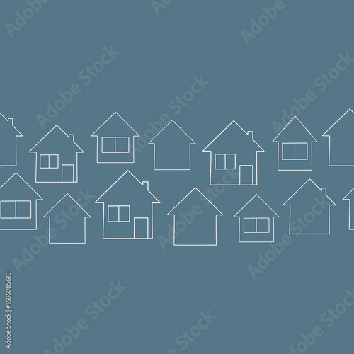 House. House logo design template. Black and white building silhouette. Vector