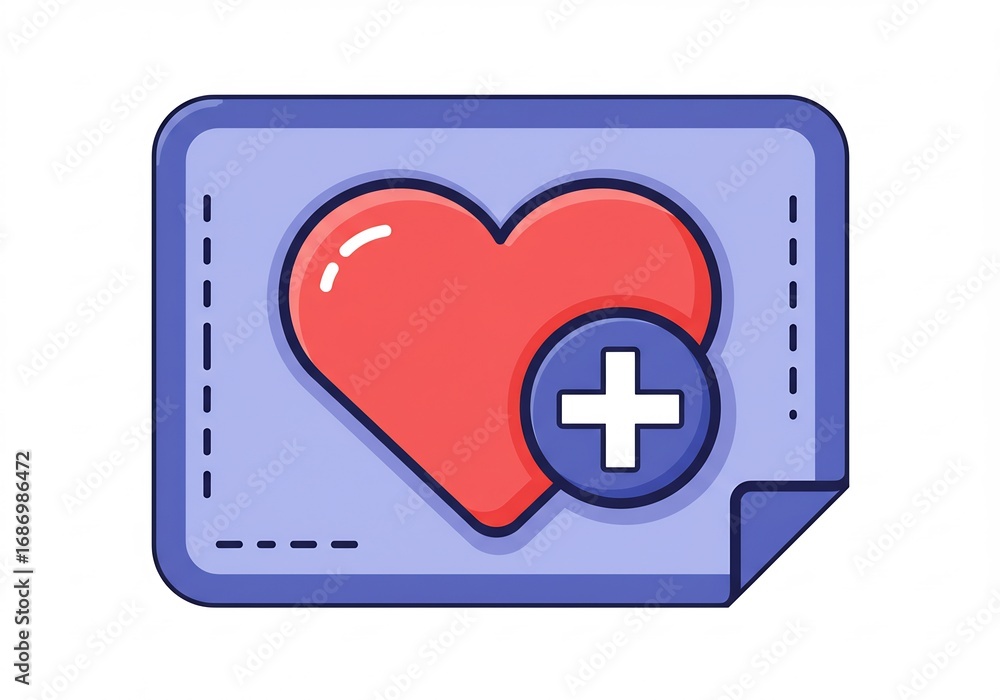 Obraz premium ハート追加アイコンイラスト素材