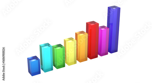 3D infographic rising bar chart, isolated on white background Free Download 3D infographic rising bar chart, isolated on white background - GFXLoad