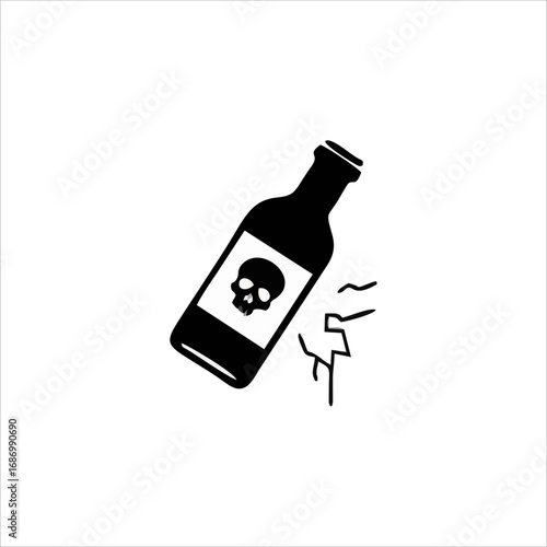 dangerous substance icon vector, dangerous science substance warning icon