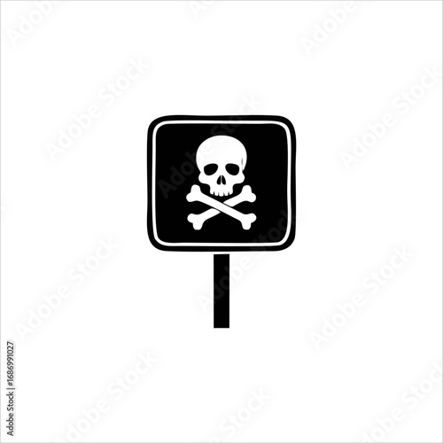 dangerous substance icon vector, dangerous science substance warning icon