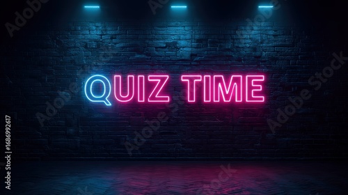 A vibrant neon sign reading 