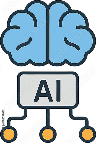 Dynamic AI brain graphic symbolizing innovation and future technology in business