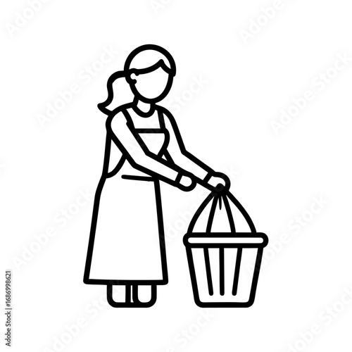 Vector icon of a person throwing away trash