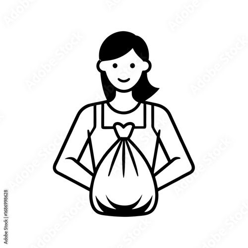 Vector icon of a person throwing away trash