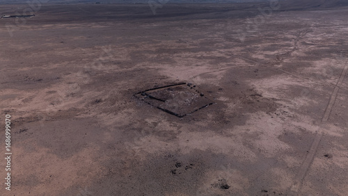 Ruins, desert, aerial, archaeology, 