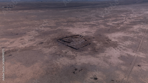 Ruins, desert, aerial, archaeology, 