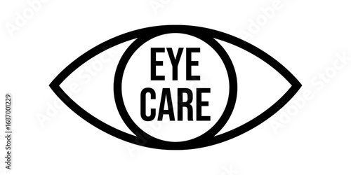 Eye care logo vector illustration template. Simple letter design hand draw