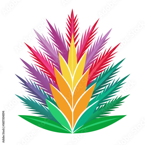 Vibrant pine needles pattern on a clean white background