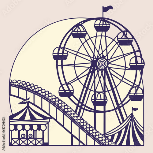 ferris wheel vector illustration