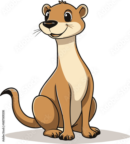 Cute cartoon a illustrator vector weasel