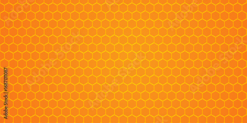 Abstract geometric vector background illustration with a seamless yellow and orange honeycomb hexagon pattern. hexagon concept design abstract technology background vector EPS10. beautiful geometric 