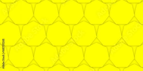 Seamless honeycombs form a sweet, abstract yellow and white pattern. Orange or yellow seamless grunge and technology concept 3d honeycomb hexagon background. geometric yellow texture background. 