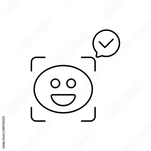 Icon a face recognition, isolated against a clean background.