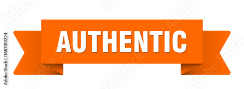 authentic ribbon isolated on transparent background. authentic ribbon