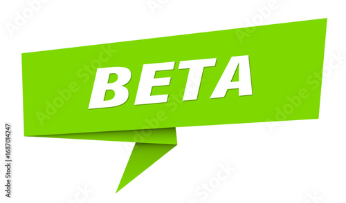 beta banner. beta speech bubble, label, sticker, sign template