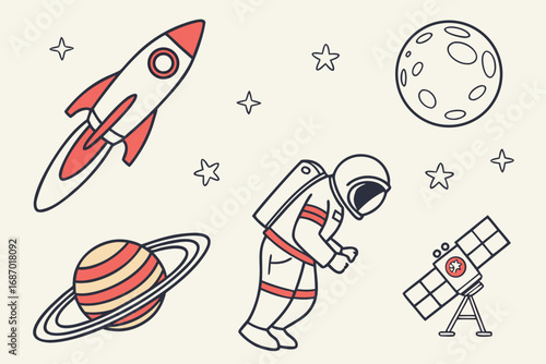 space rocket vector illustration