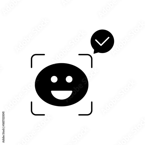 Icon a face recognition, isolated against a clean background.