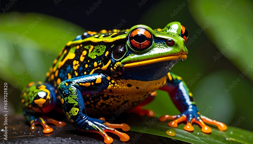 Obraz premium Vibrant frog close-up