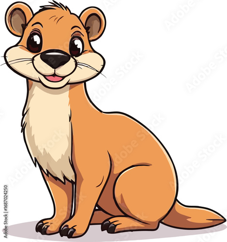 Cute cartoon a illustrator vector weasel