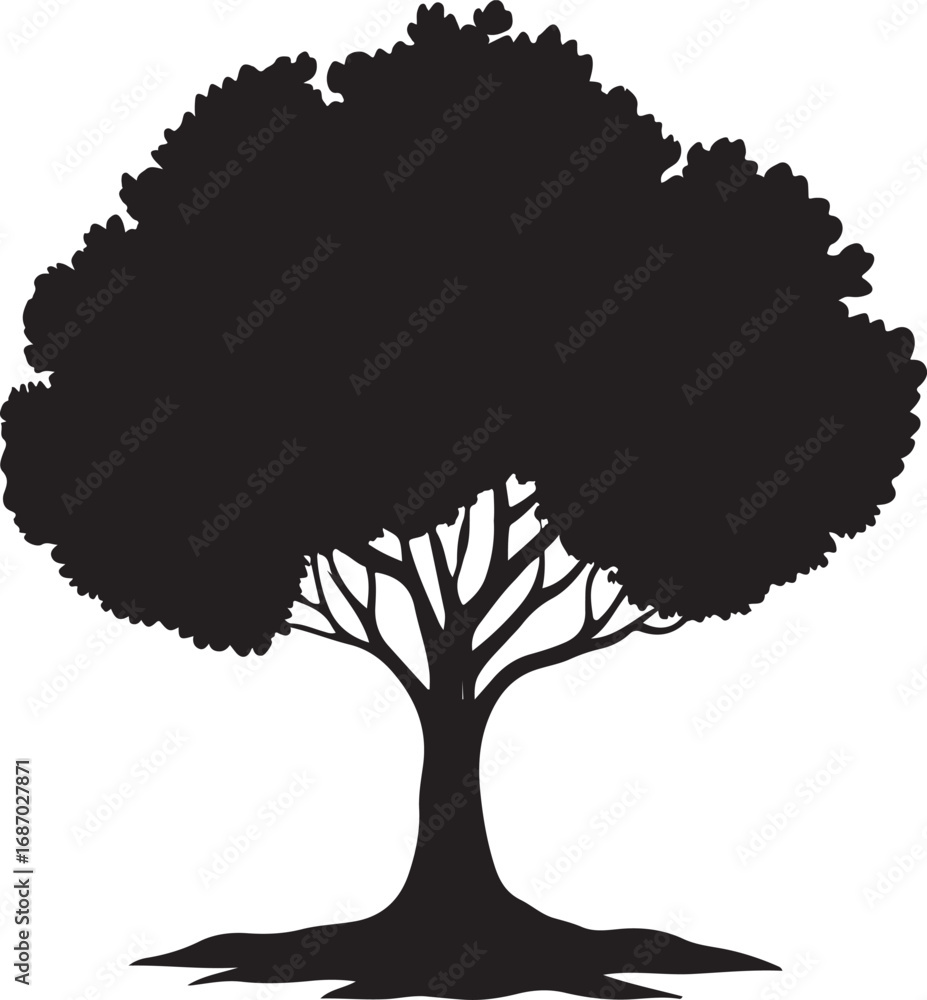 Fototapeta premium One big tree silhouette vector illustration