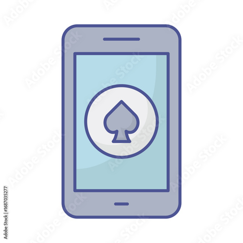 Mobile Casino Vector icon which can easily modify or edit