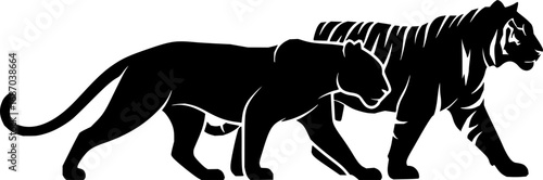 panther black silhouette vector,tiger clipart
