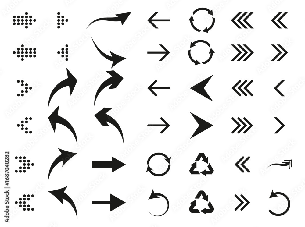 Naklejka premium Collection of Arrow Icons Set
