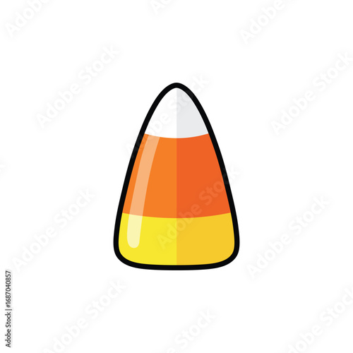Classic Halloween candy corn with three colors a simple vector art illustration