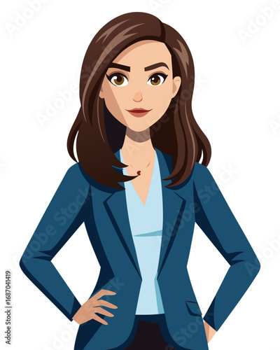  Confident Businesswoman, a Professional Woman Character Vector for Corporate Use
