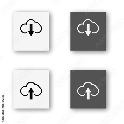 download and upload icon vector editable