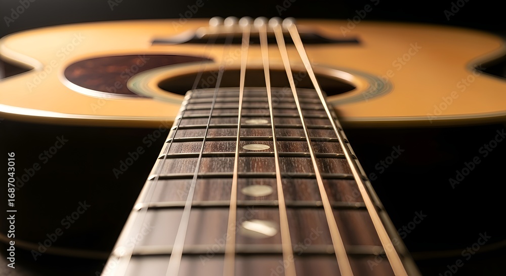 Fototapeta premium acoustic guitar close up