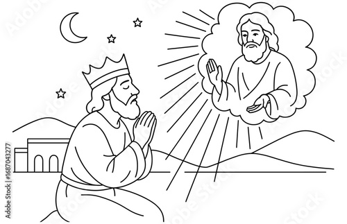 Solomon's divine dream - biblical scene depicting a spiritual encounter for faith-based design