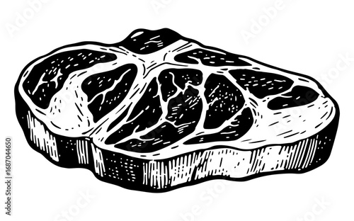 Beef vector engraving style illustration
