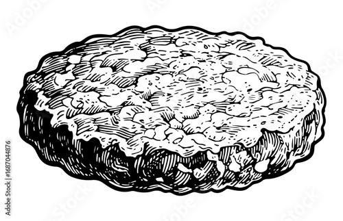 Beef vector engraving style illustration