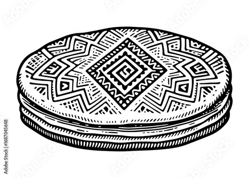 Blini vector engraving style illustration