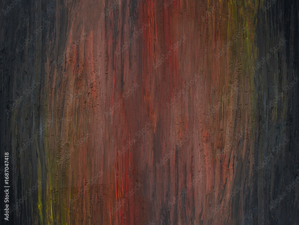 Fototapeta premium Crumbling cement brown black tone paint on shabby wall texture. Abstract background texture concrete brown black wall