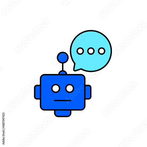 Icon a chatbot, isolated against a clean background.