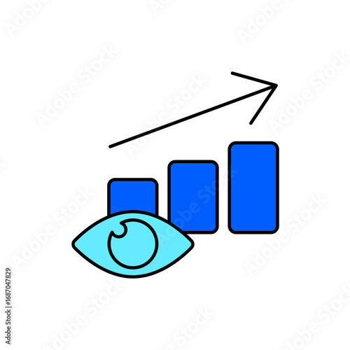 Icon a predictive analytics, isolated against a clean background.