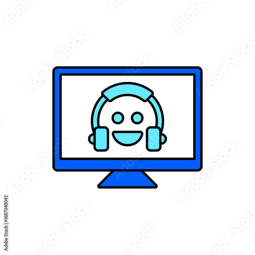 Icon a virtual assistance, isolated against a clean background.