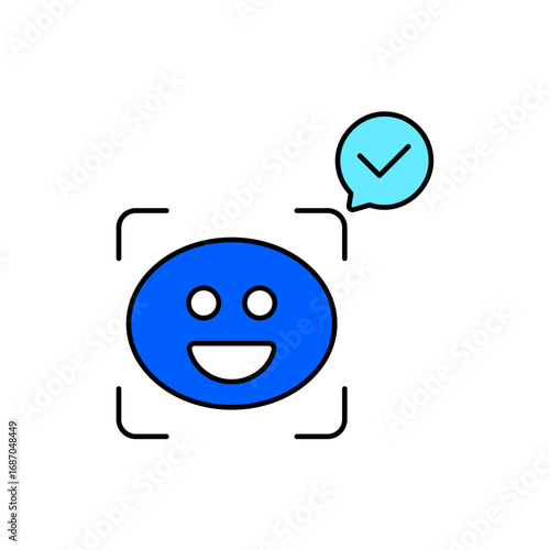 Icon a face recognition, isolated against a clean background.