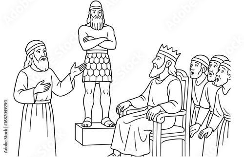 Daniel interprets the king's dream with statue symbolism for inspirational faith narratives
