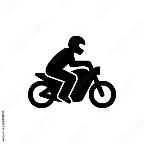 Silhouette of a Motorcyclist in Action