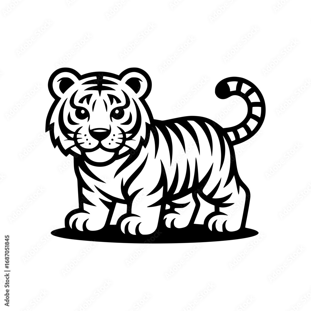 Obraz premium Tiger Silhouette Emblem