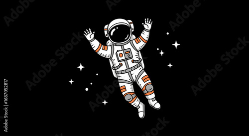 Astronaut Floating in Space Cosmic Adventure
