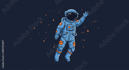 Astronaut in Space A Vector Illustration of Exploration
