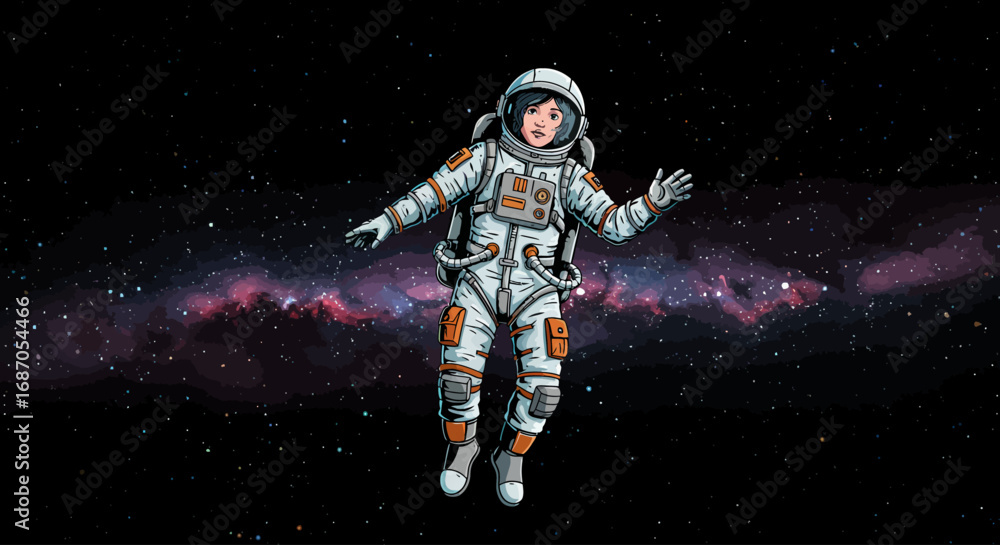 Fototapeta premium Astronaut in Space Exploring the Cosmos