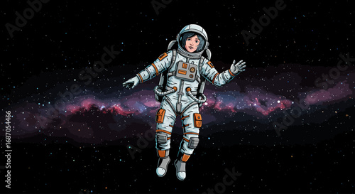 Astronaut in Space Exploring the Cosmos