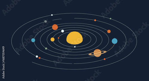 Simplified Solar System Illustration