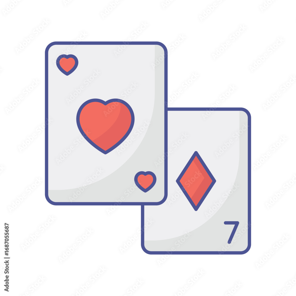 Obraz premium Poker Cards Vector icon which can easily modify or edit